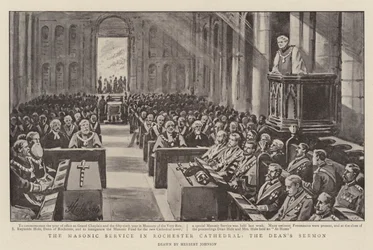 Der Freimaurergottesdienst in der Kathedrale von Rochester, die Predigt des Dekans